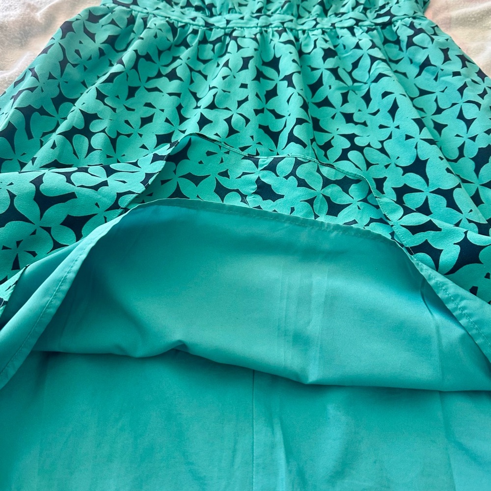 LOFT Women's Dress in Teal and Black - Picture 4 of 10